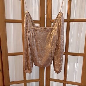 Grey iridescent velvet Anthropologie top